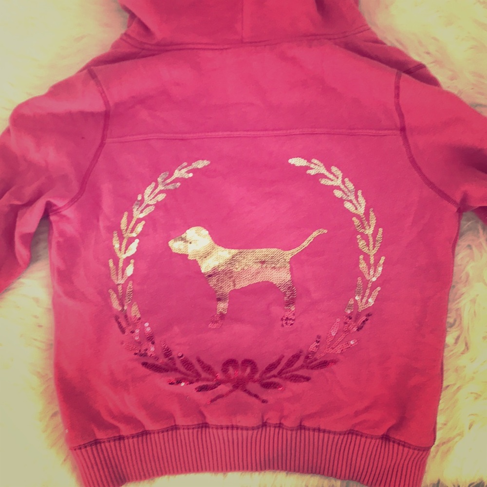 Vs pink fur hoodie